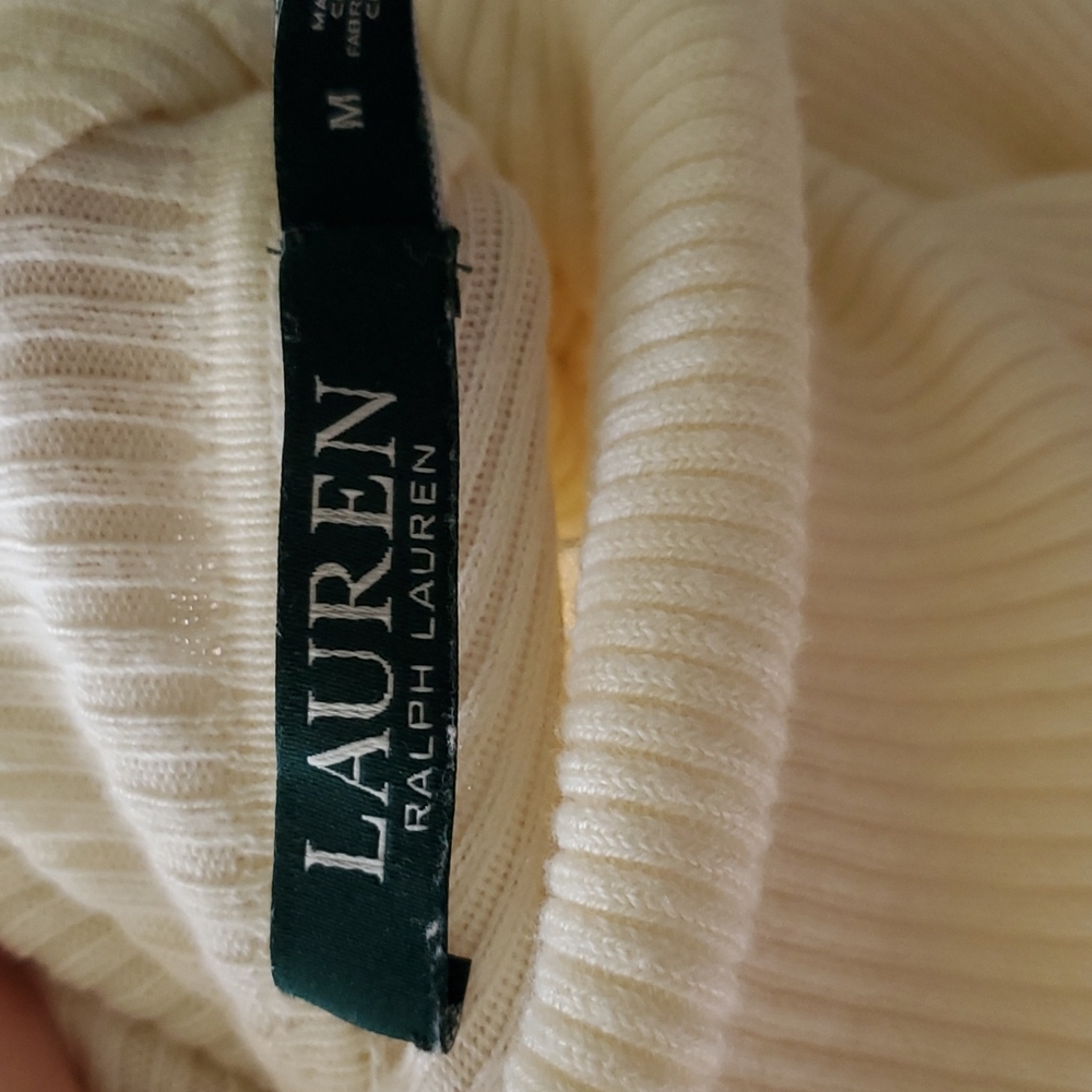 Ralph Lauren turtle neck soft vanilla cotton long sleeve - Picture 3 of 4